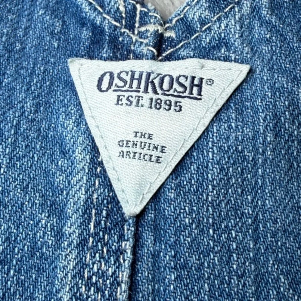 OshKosh Bgosh Toddler Size 24M Denim Bib Overalls Boys Blue Carpenter Snap Leg